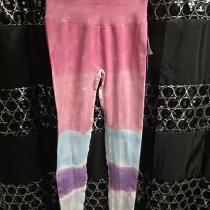 Free People Pink, Blue, and Purple Tie-Dye Leggings